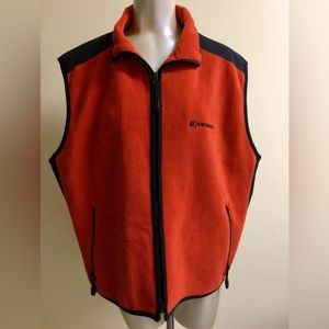 American Eagle Outfitters AE Performance XL Vest Fleece Full Zip Rust Orange